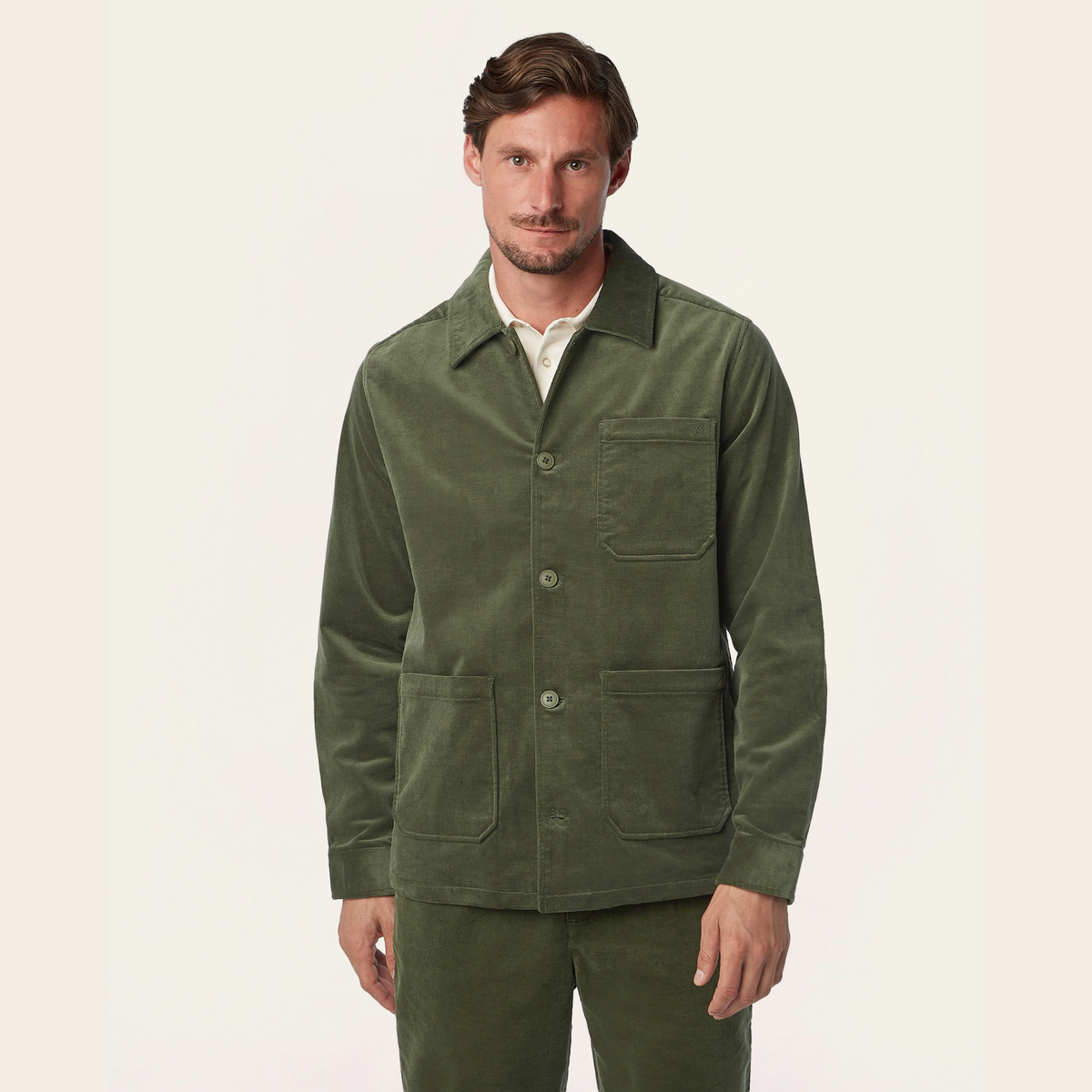 Corduroy Shirt Jacket Dark Olive
