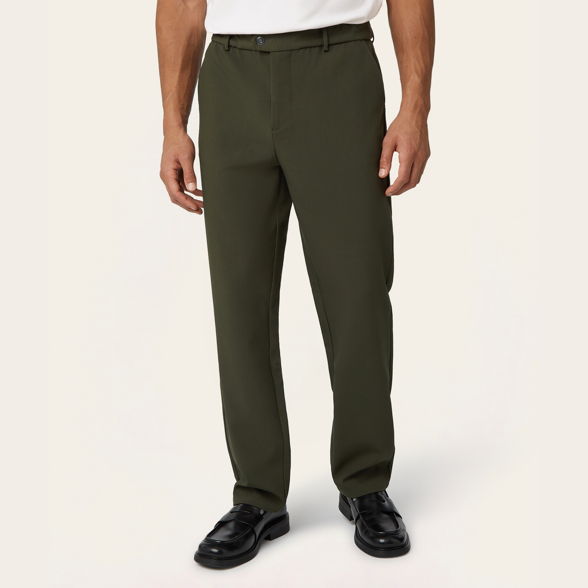 Straight pants Dark Green