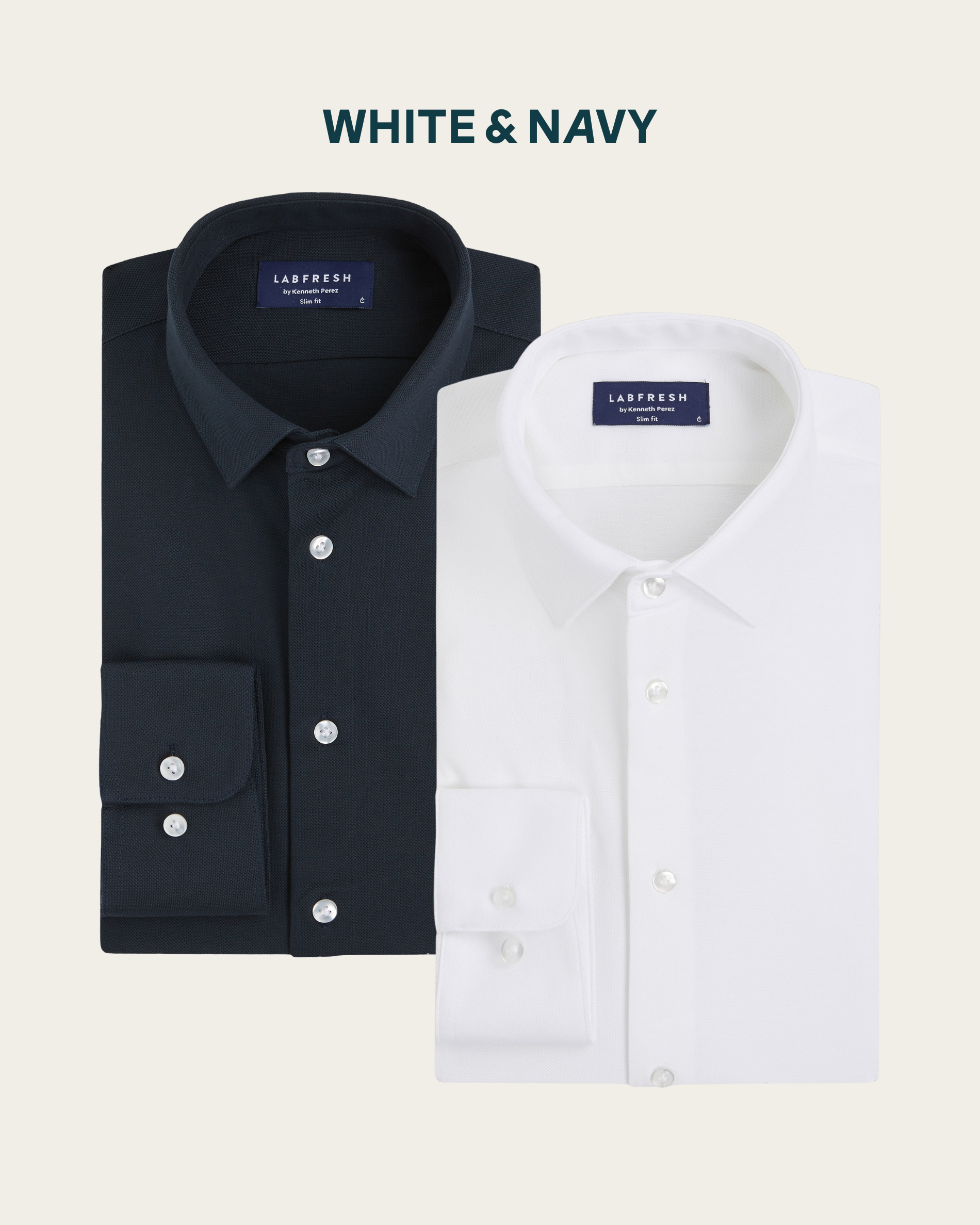 Knitted shirt 2-pack bundle | White & Navy