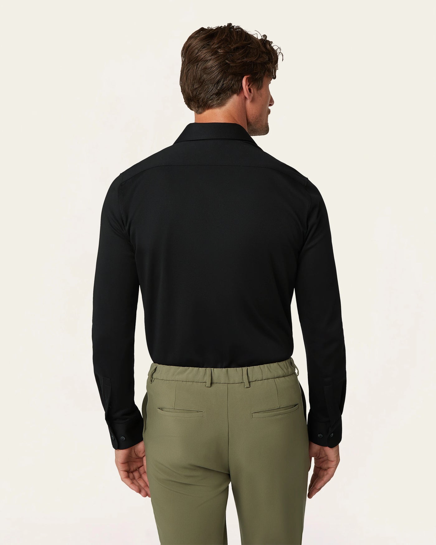 Knitted non-iron shirt black