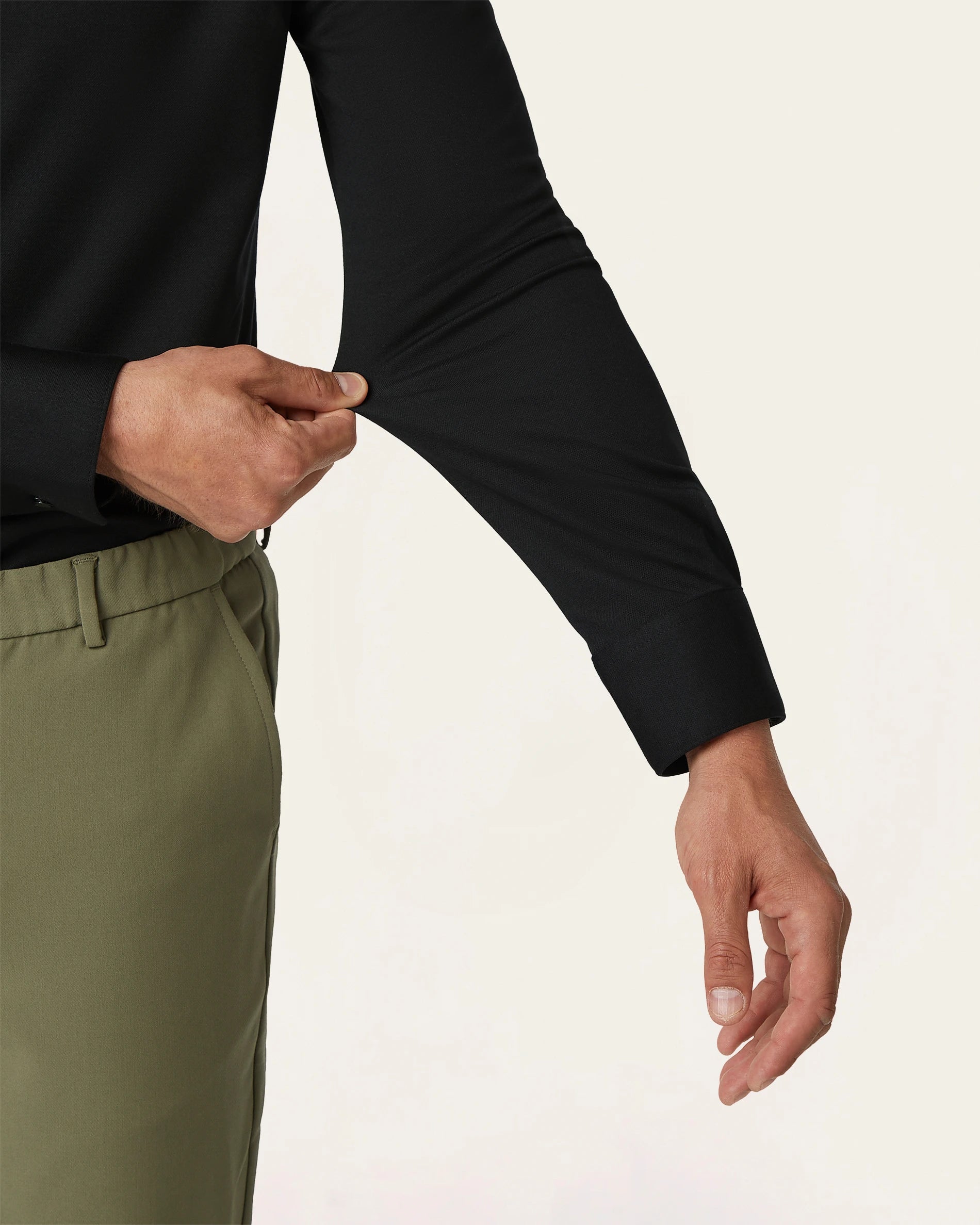 Knitted non-iron shirt black