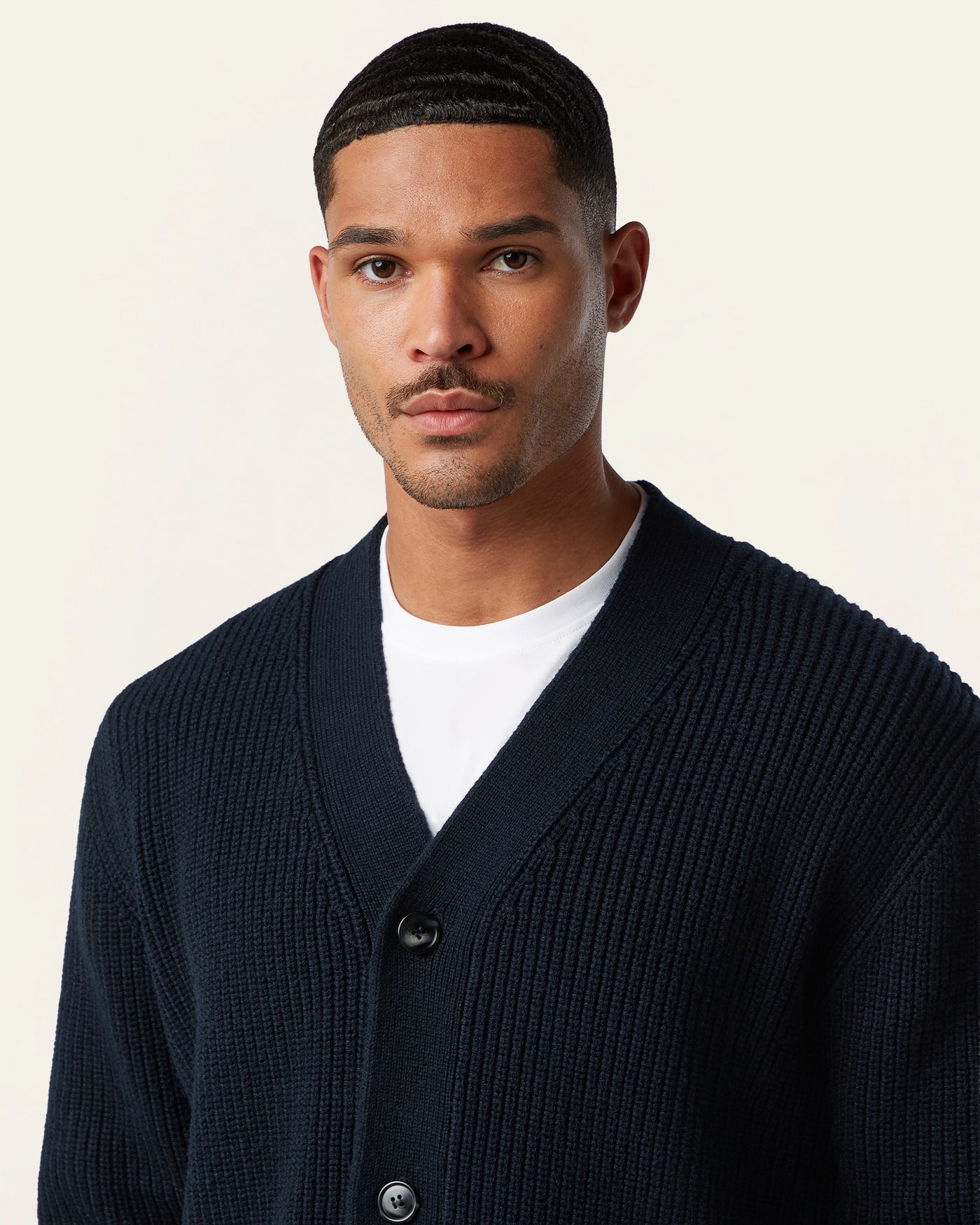 Heavy Seawool Cardigan Navy