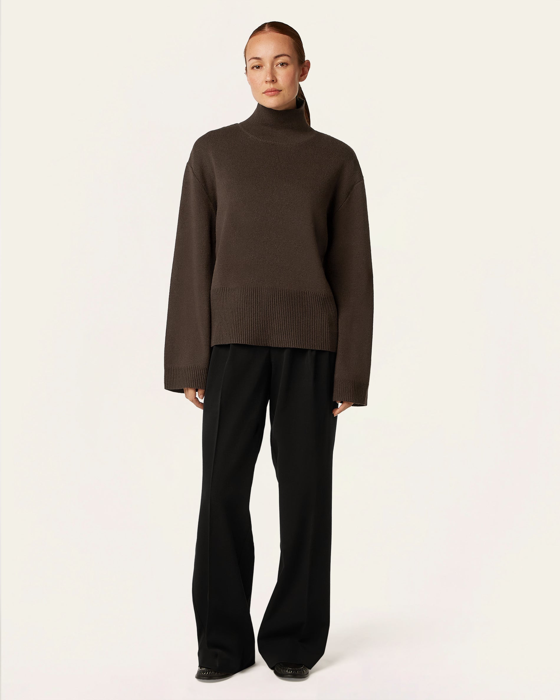 Heavy Seawool Turtleneck - Dark Brown