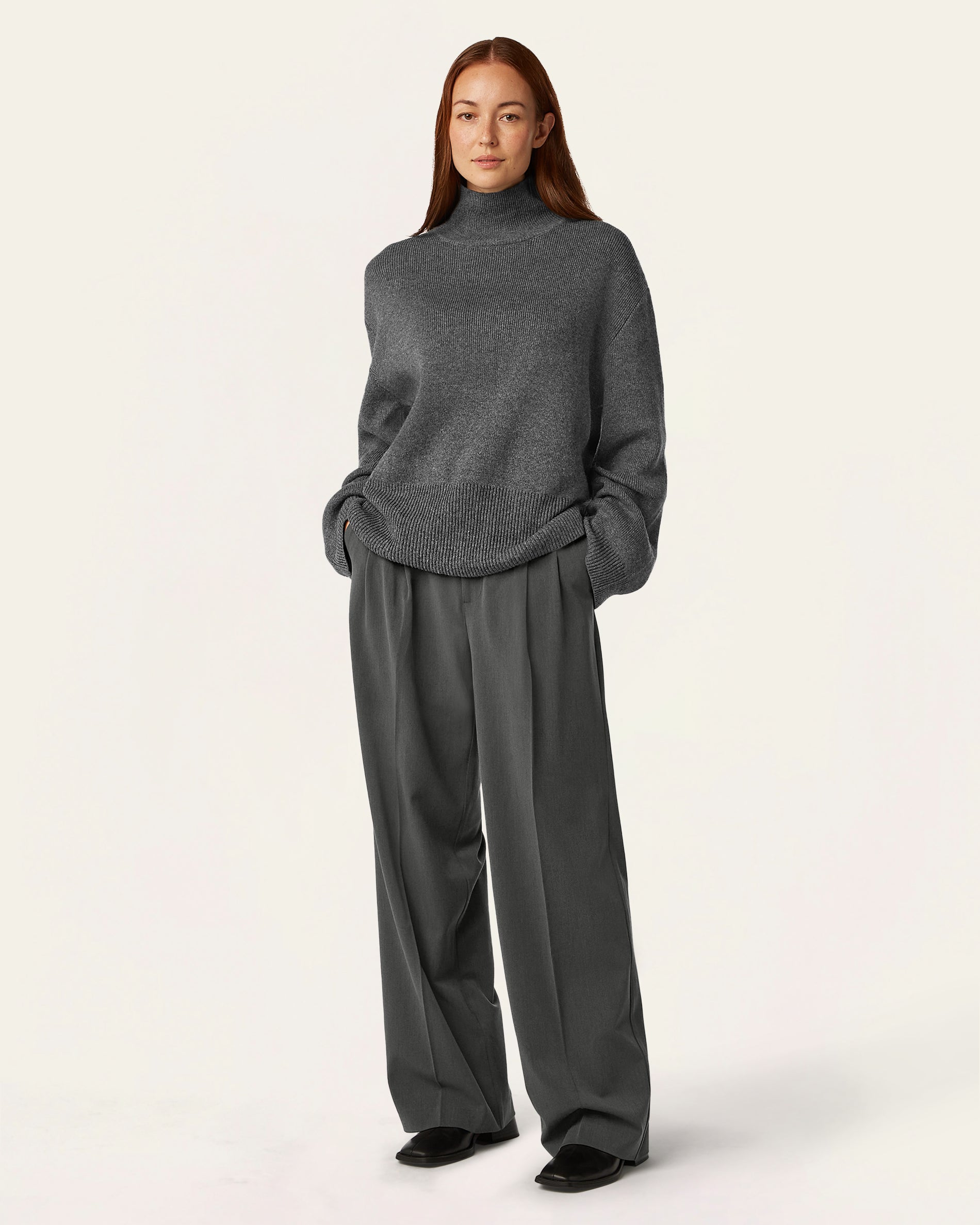 Heavy Seawool Turtleneck - Dark Grey
