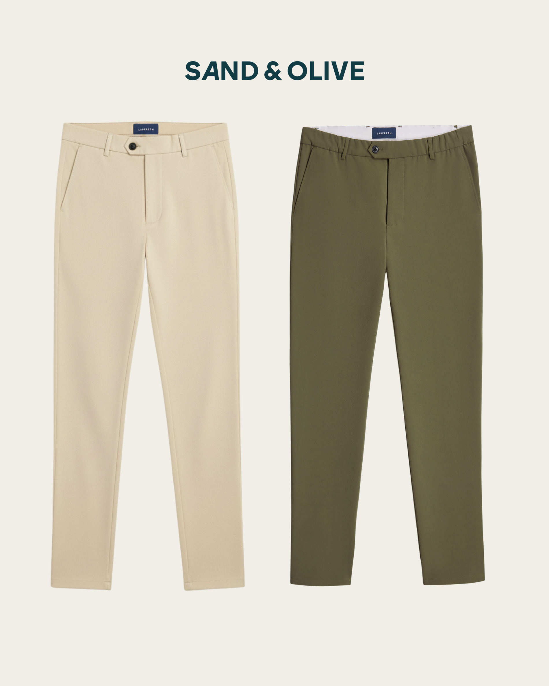Light-weight pants 2-pack bundle | Sand & Olive