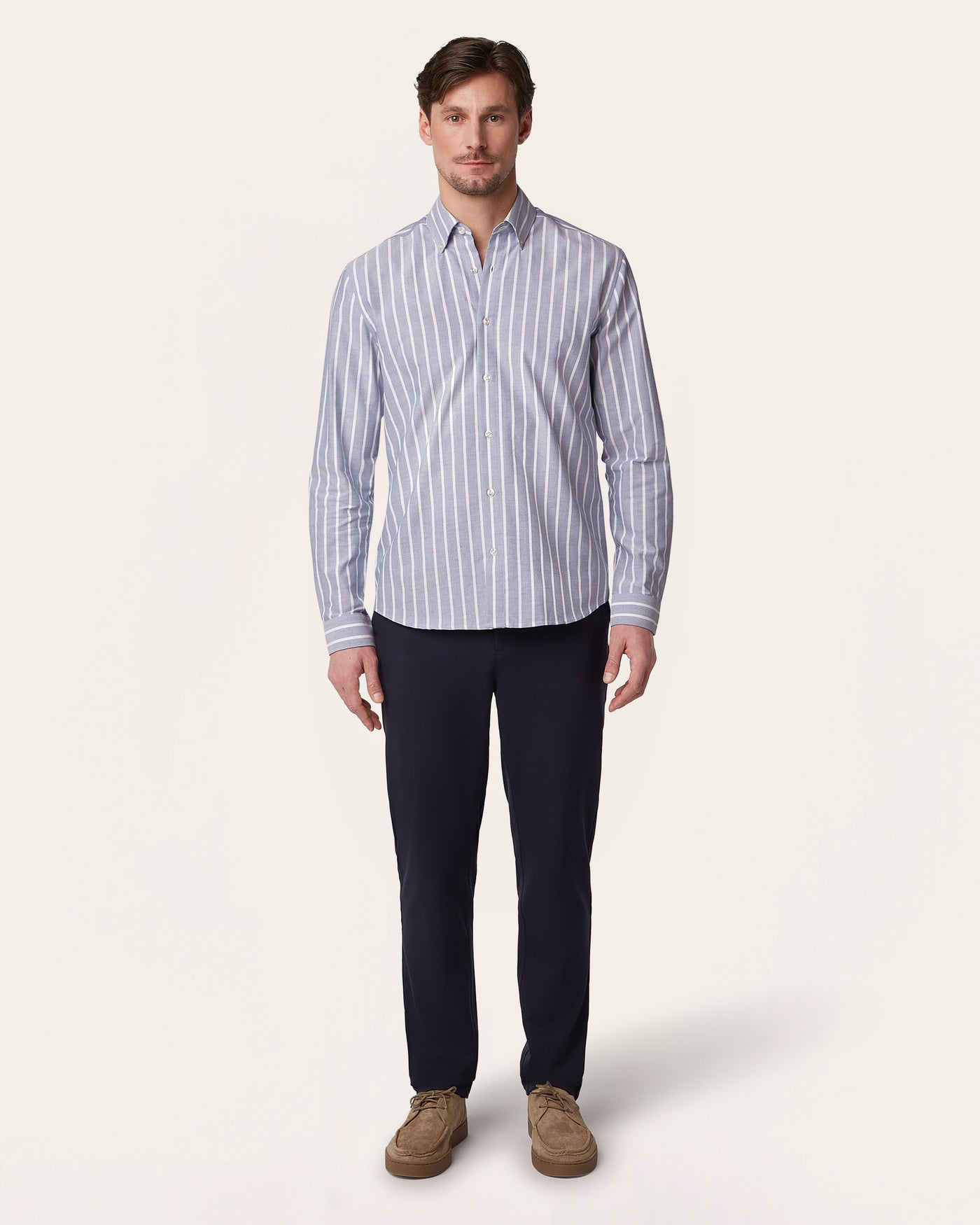 Oxford Shirt Teal / White Stripe