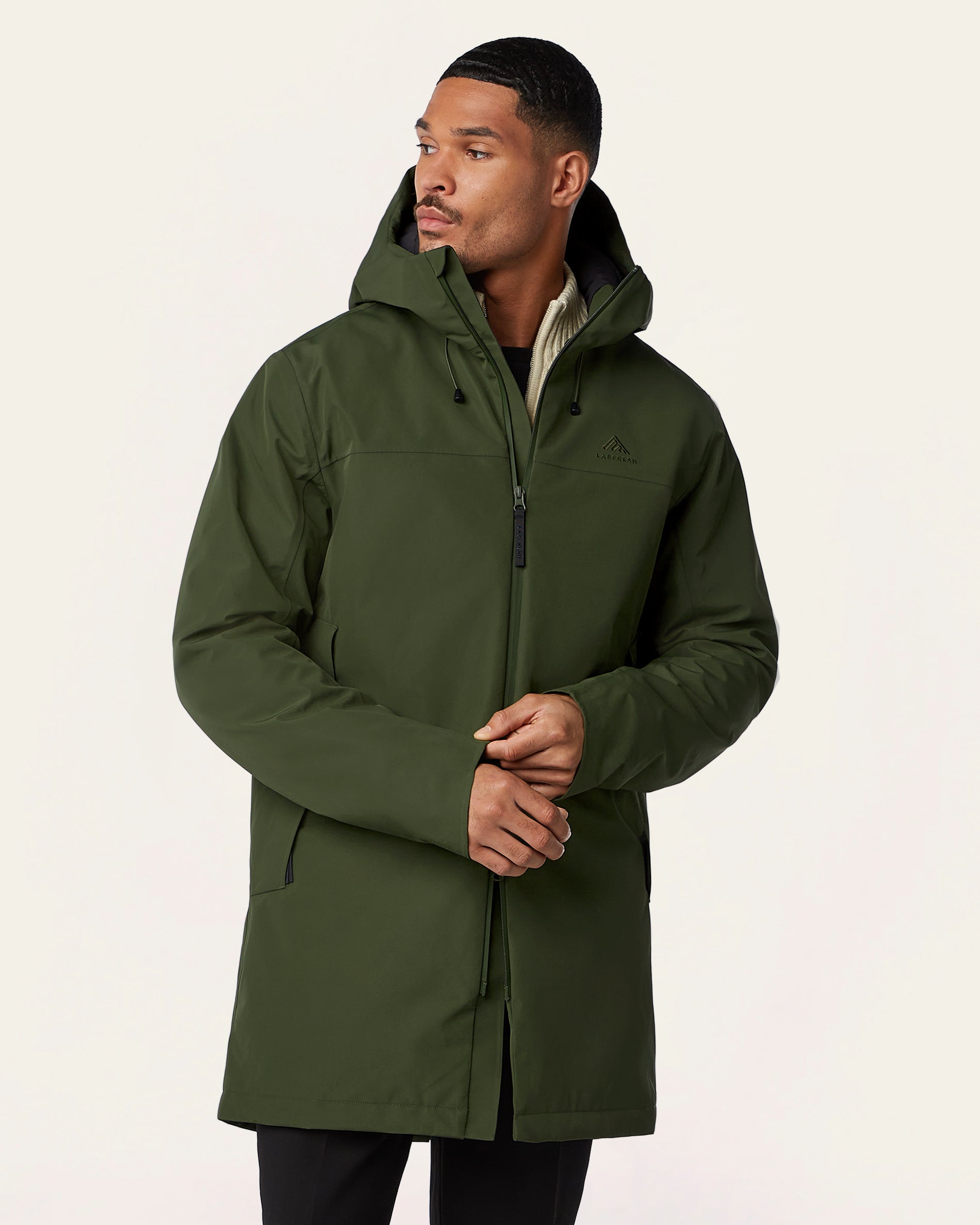 Dark Green Waterproof City Parka | LABFRESH
