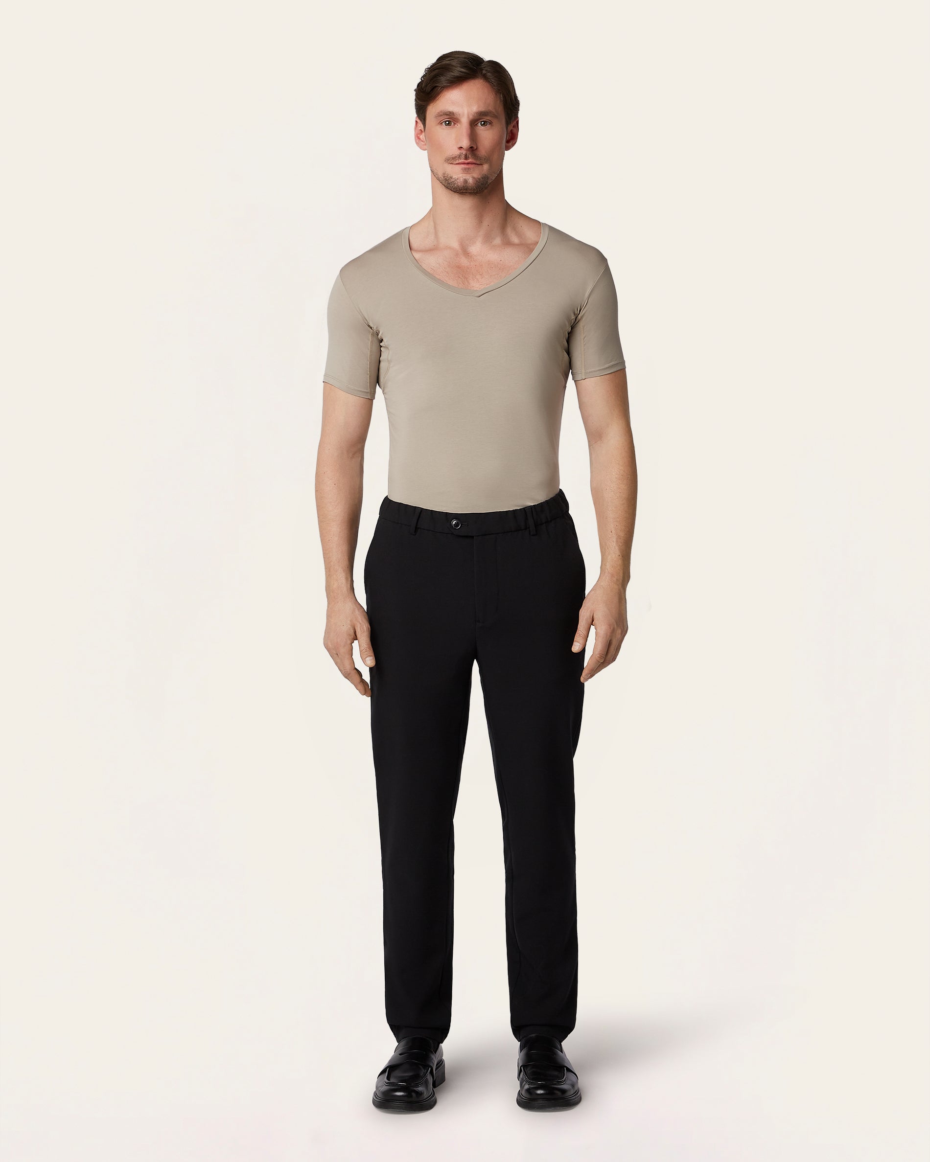 V-neck Sweat-proof undershirt khaki