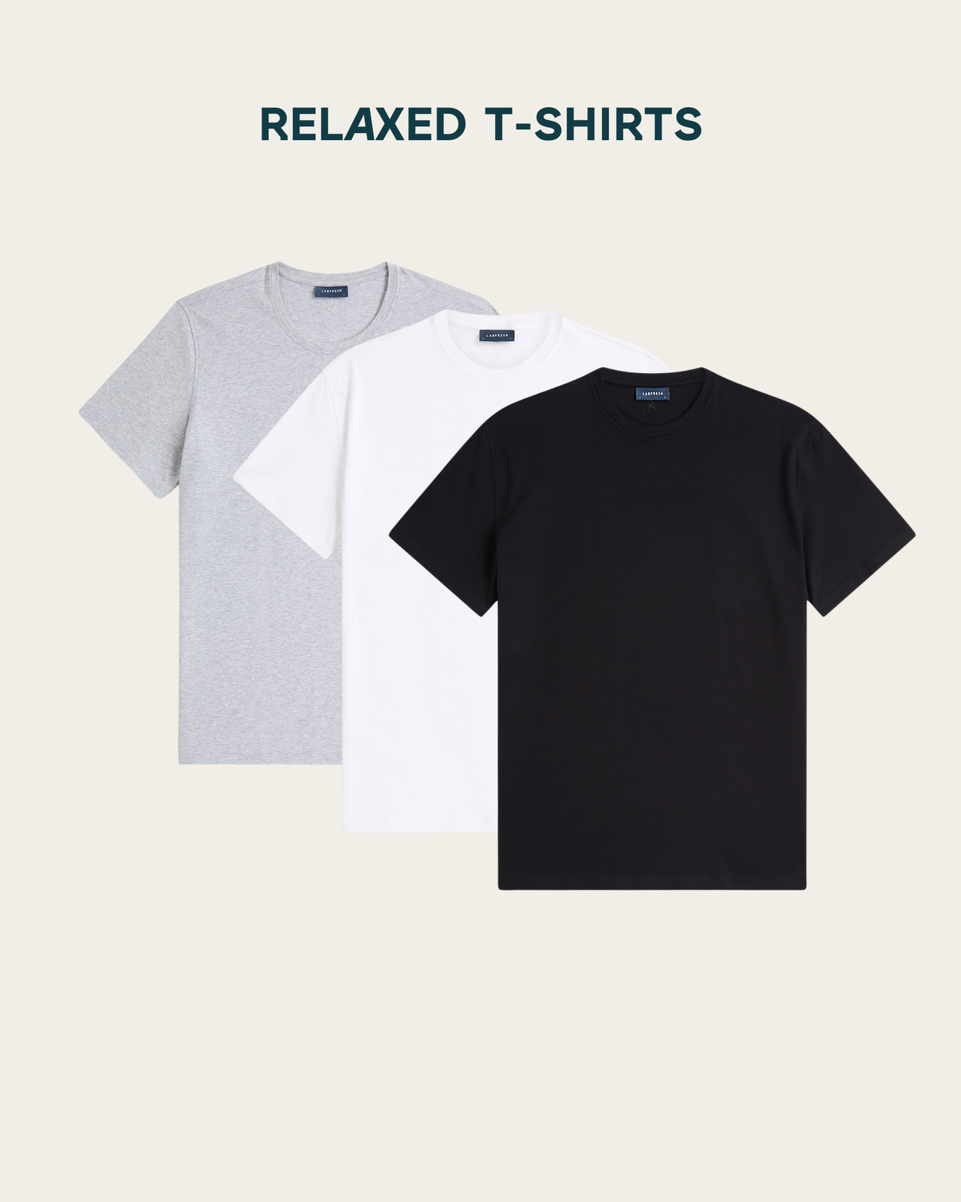 Relaxed T-shirt 3-pack bundle | White & Black & Light grey