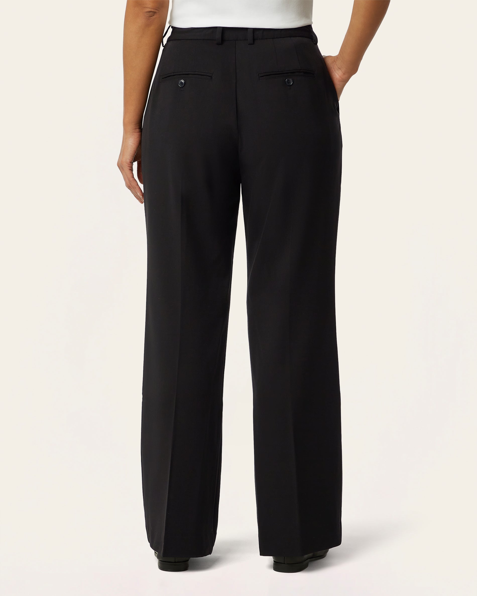 Pleated Signature wide pants - Black