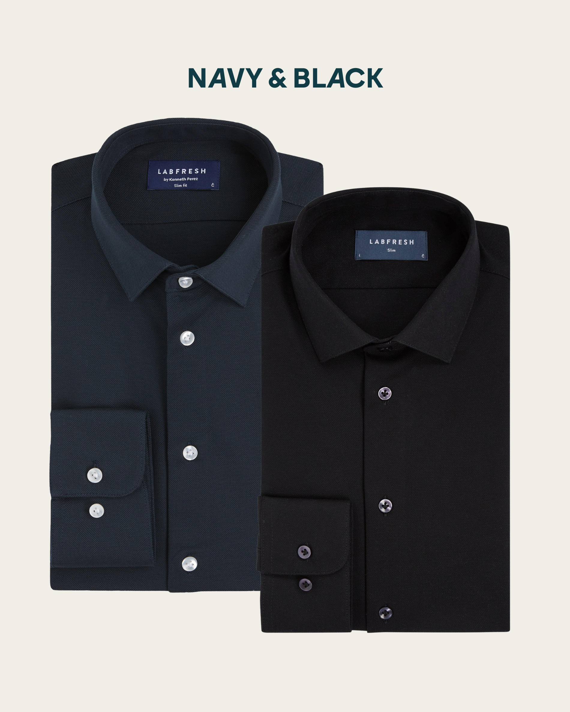 Knitted shirt 2-pack bundle | Navy & Black
