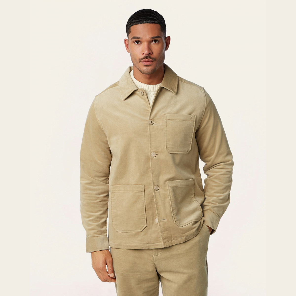 Corduroy Shirt Jacket Sand