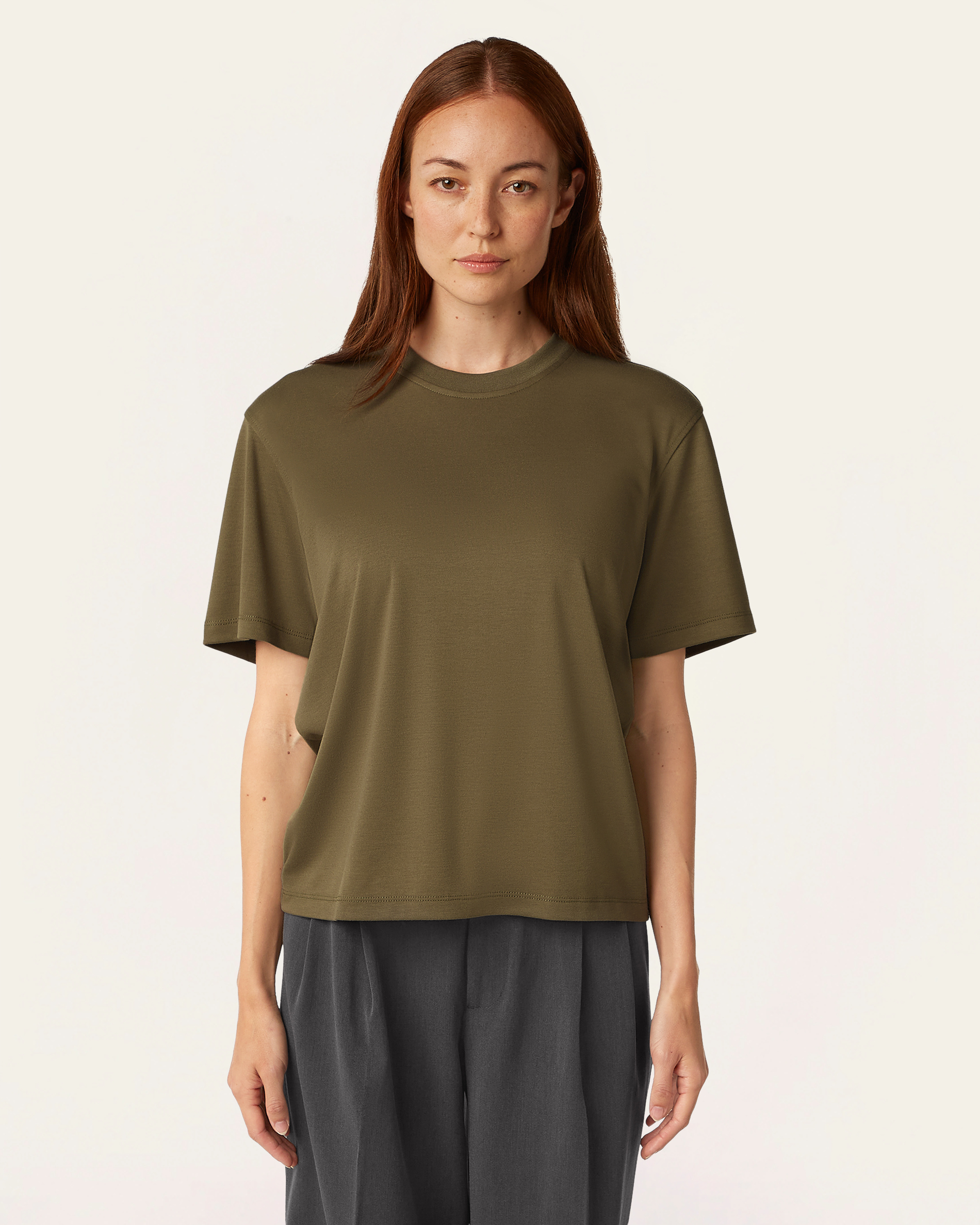 Interlock Boxy Fit T-shirt - Olive