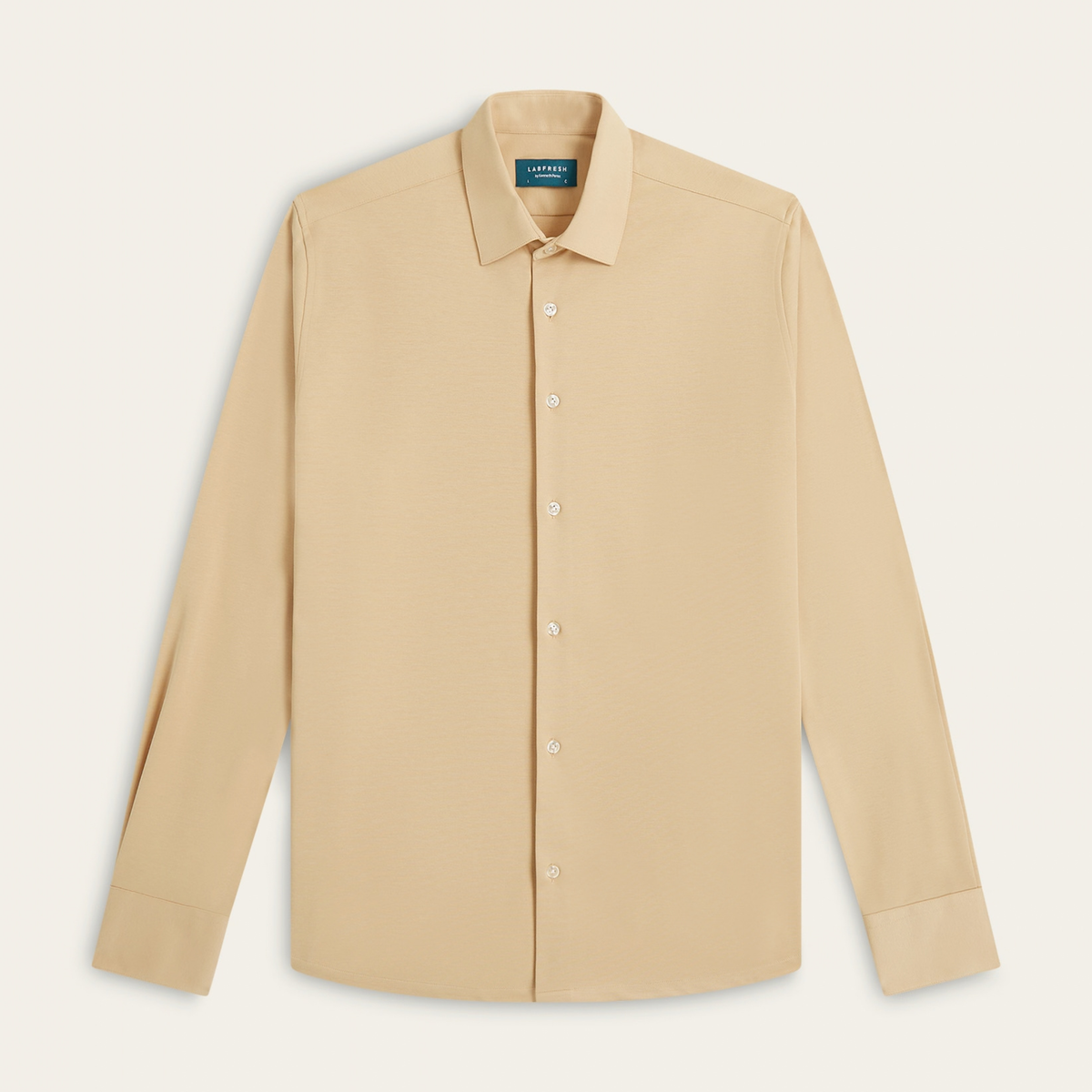 Knitted non-iron shirt Sand