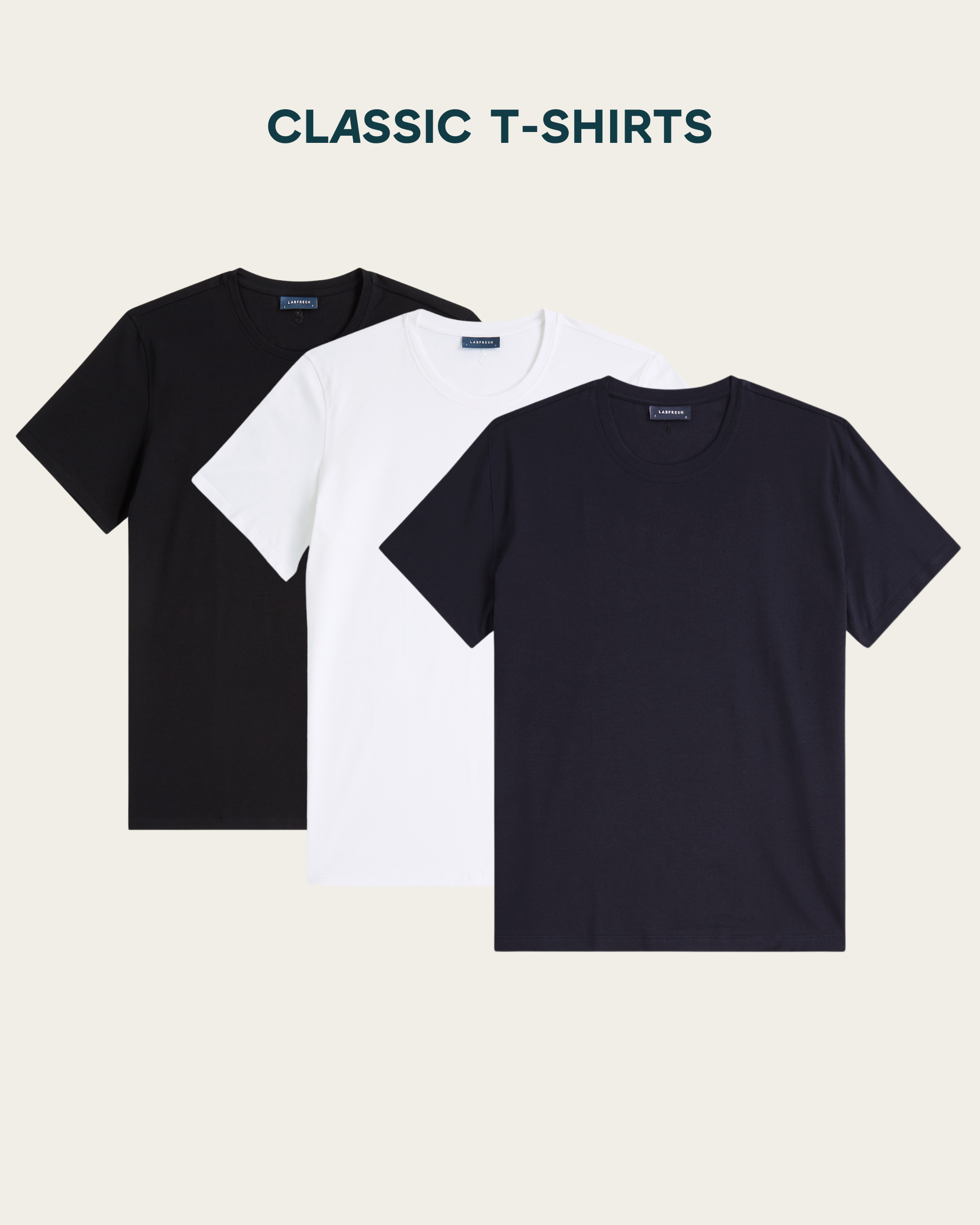 T-shirt 3-pack bundle | White & Black & Navy