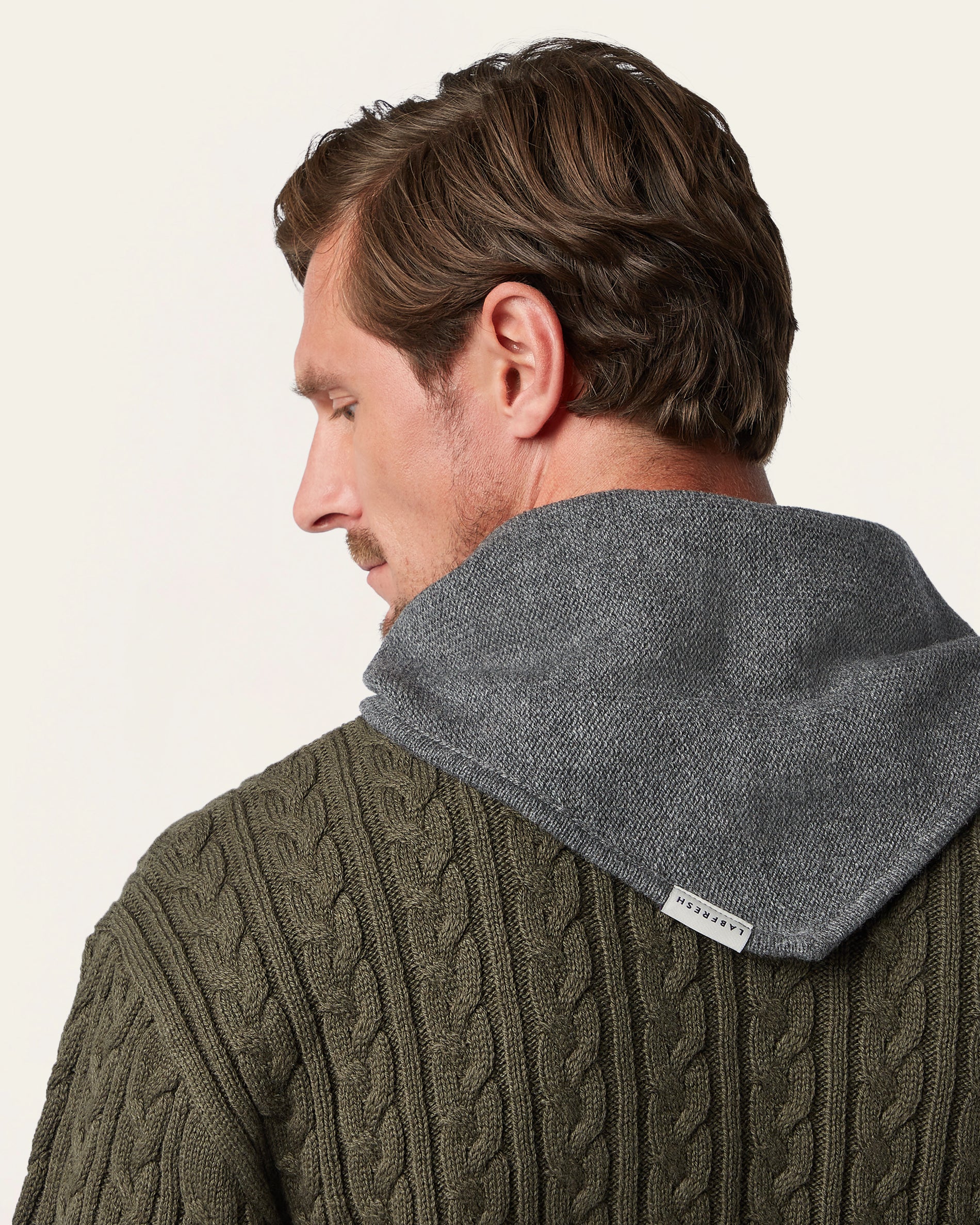 Heavy Seawool Triangle Scarf Dark Grey