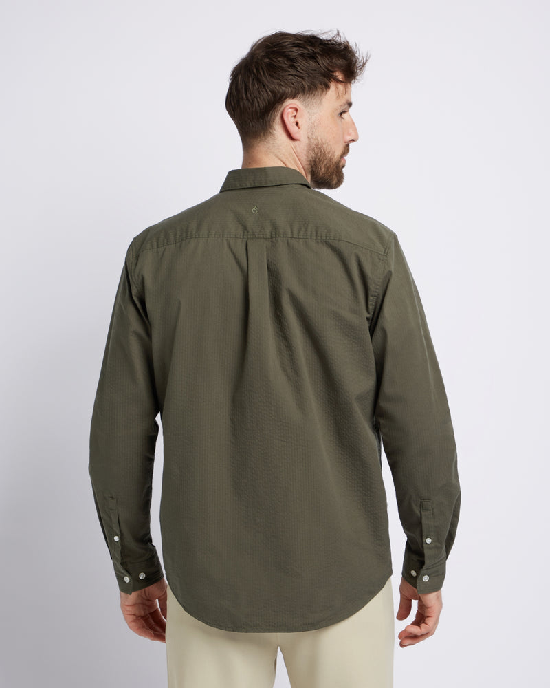 Seersucker shirt Dark Green