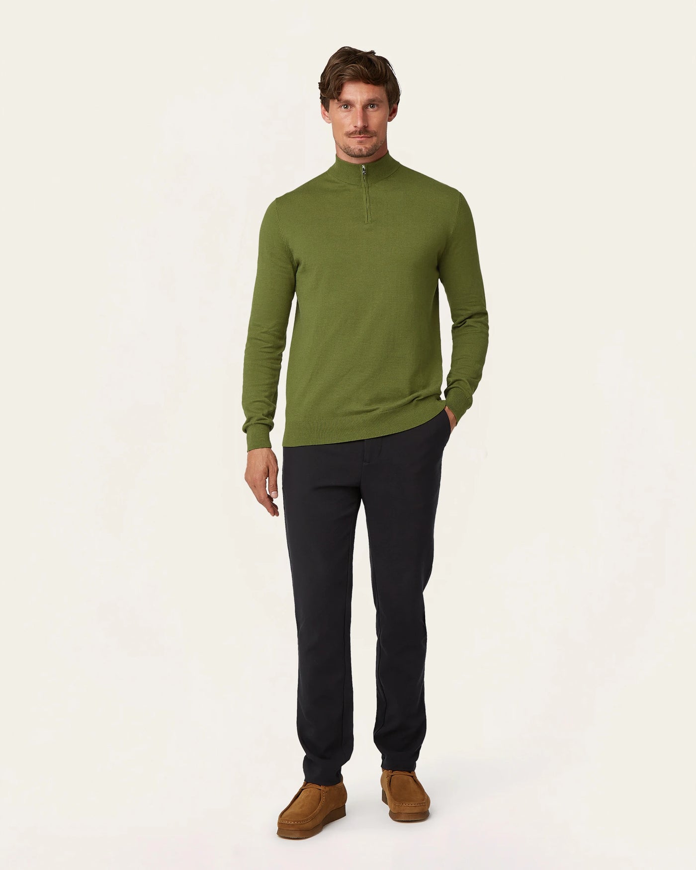 Seawool Half Zip Olive