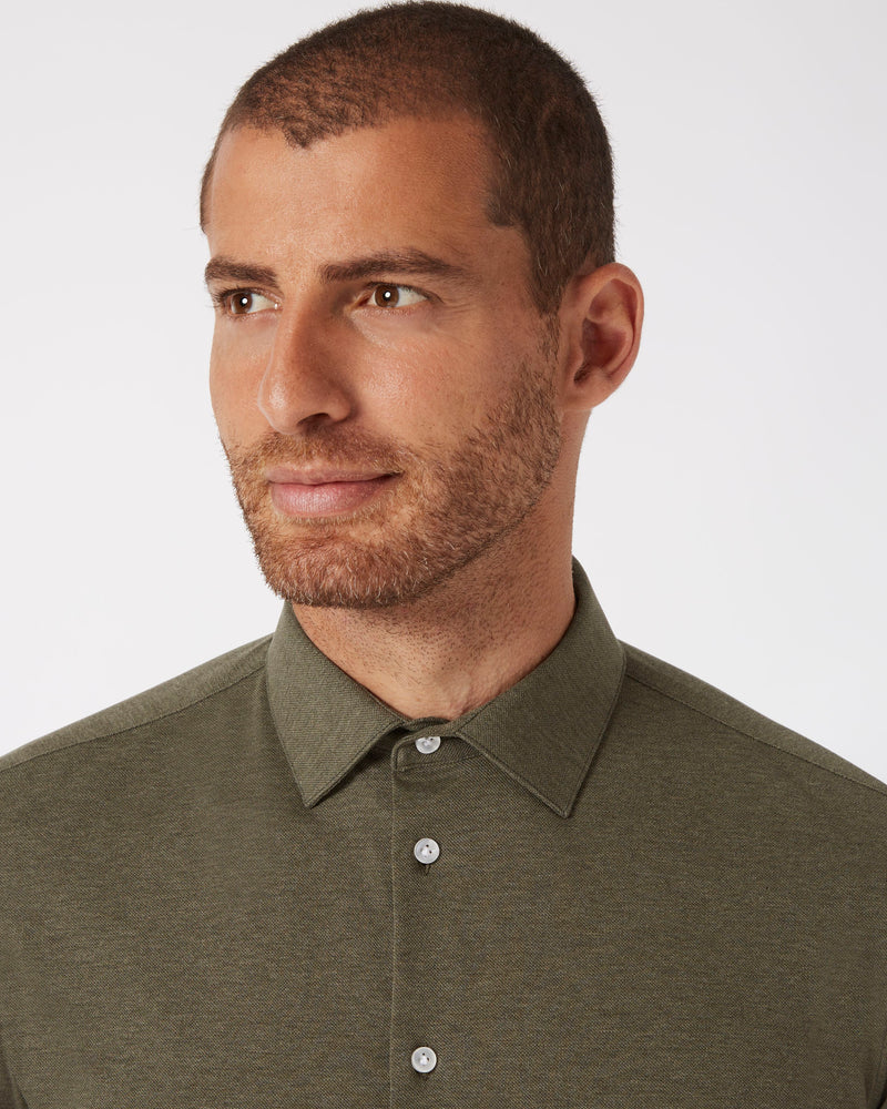 Knitted shirt olive