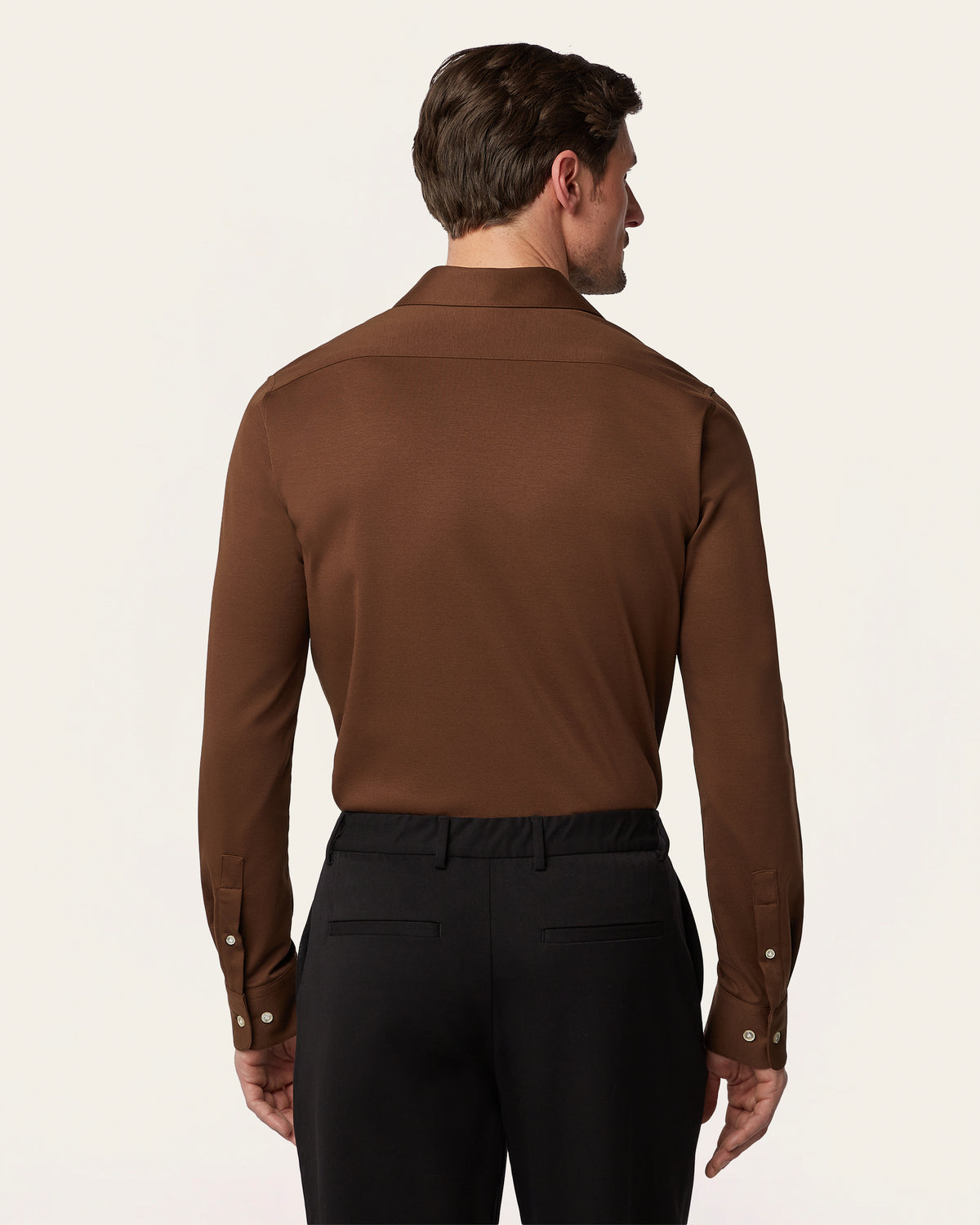 Knitted non-iron shirt Brown