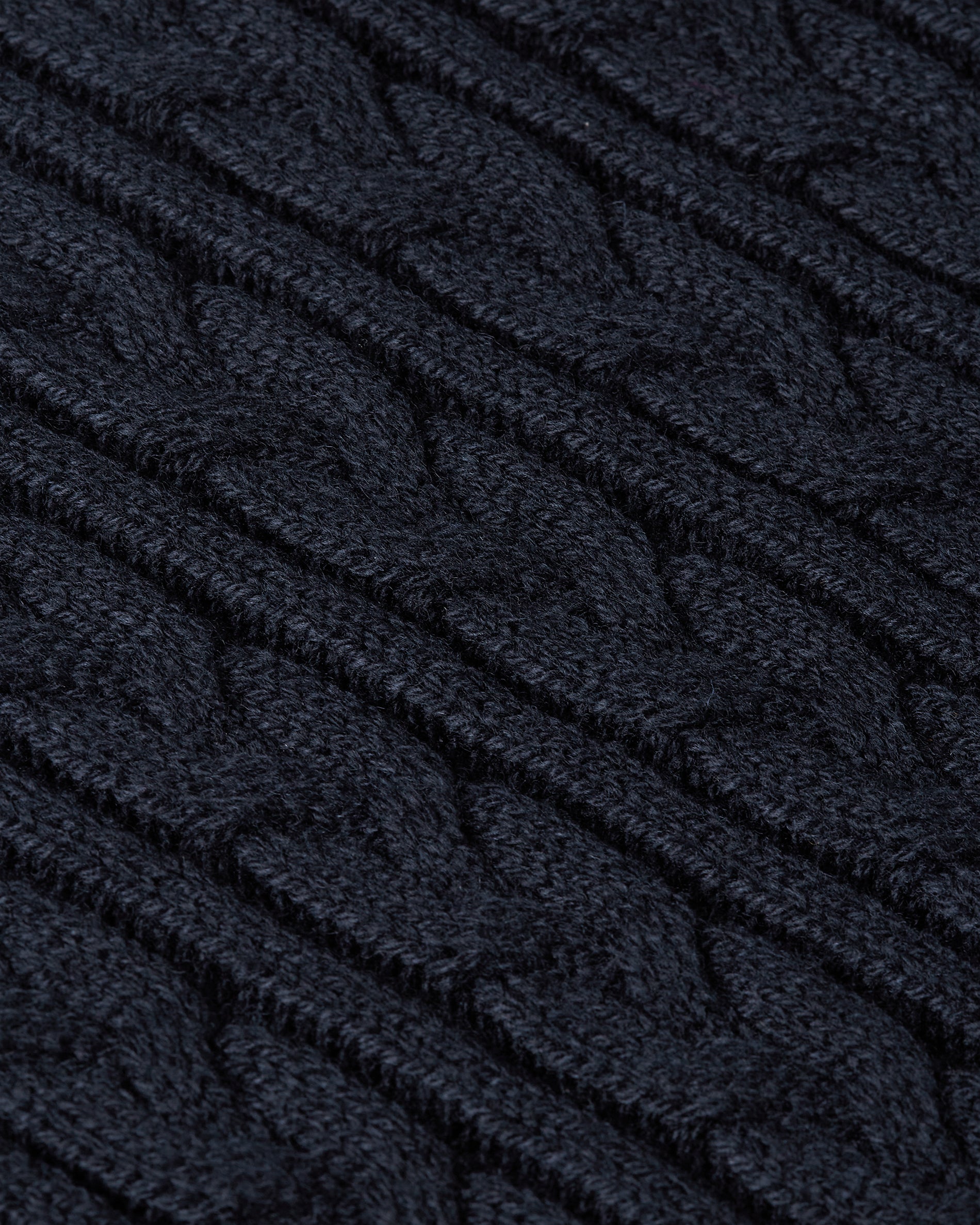 Heavy Seawool Cable Crewneck Navy