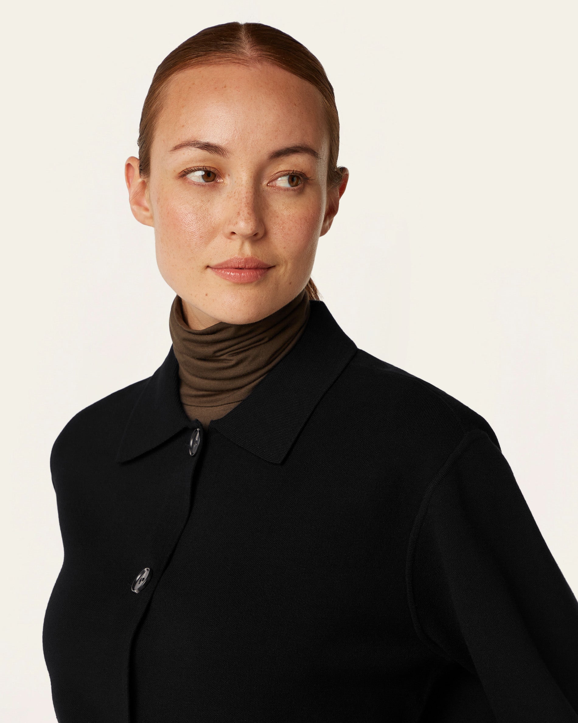 Boxy Jacquard Cardigan - Black