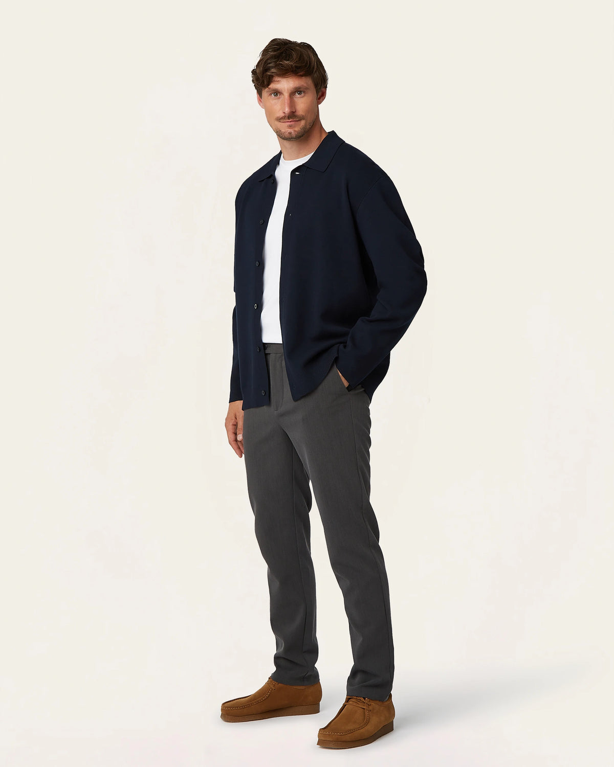 Jacquard Cardigan Navy