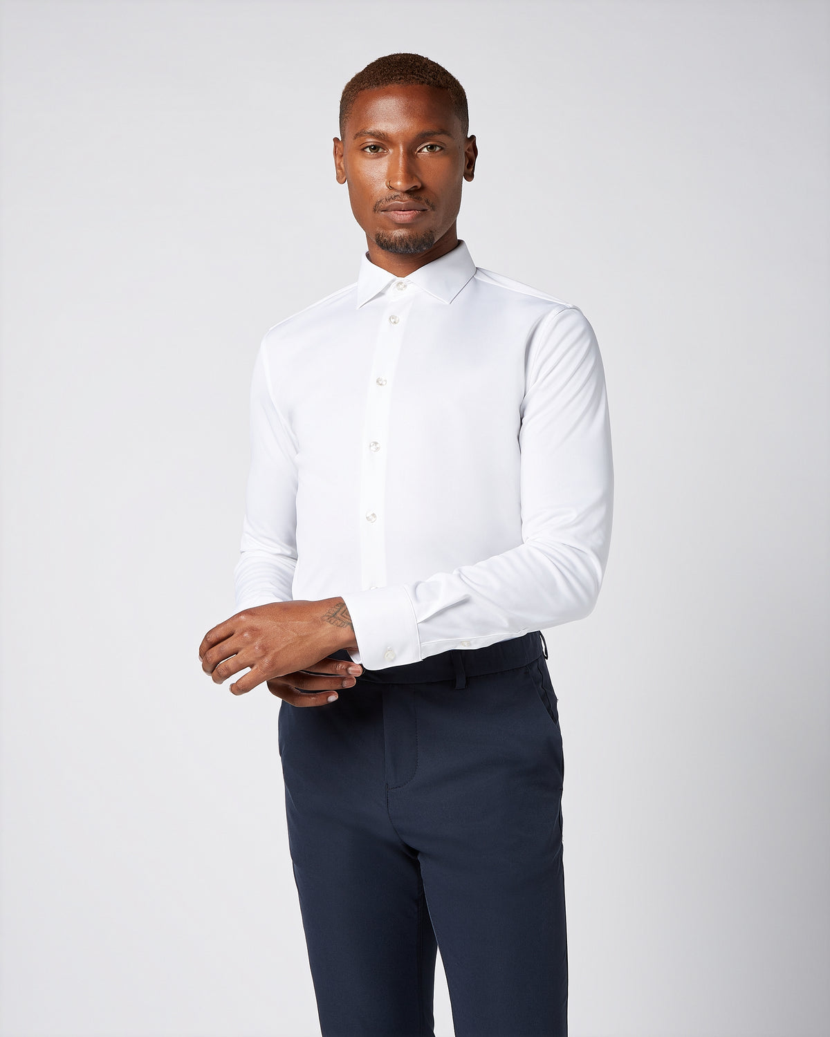 Prior Tech: Non-iron stretch shirt white