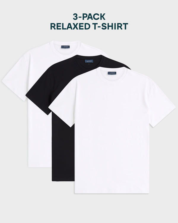 Relaxed T-shirt 3-pack bundle | White & Black