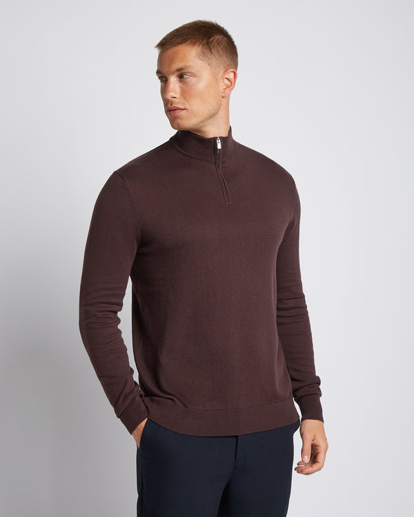 Seawool Half Zip Dark Burgundy