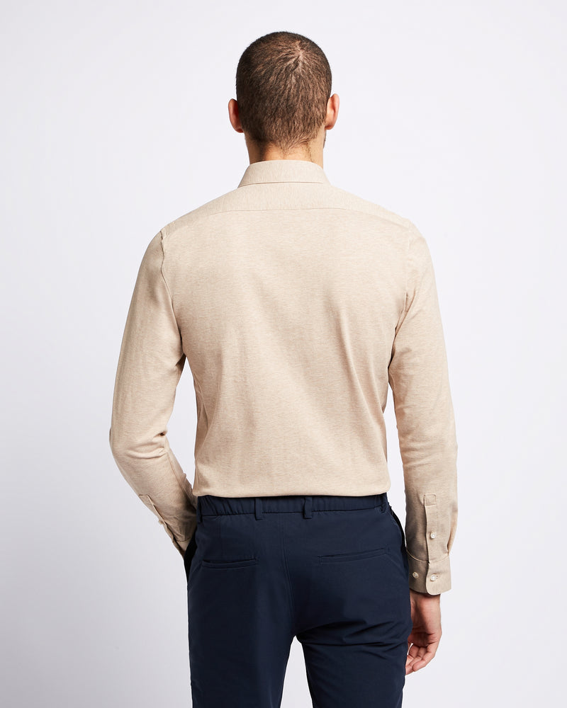 Knitted shirt sand Melange