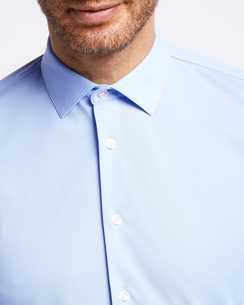 Non-iron stretch shirt blue