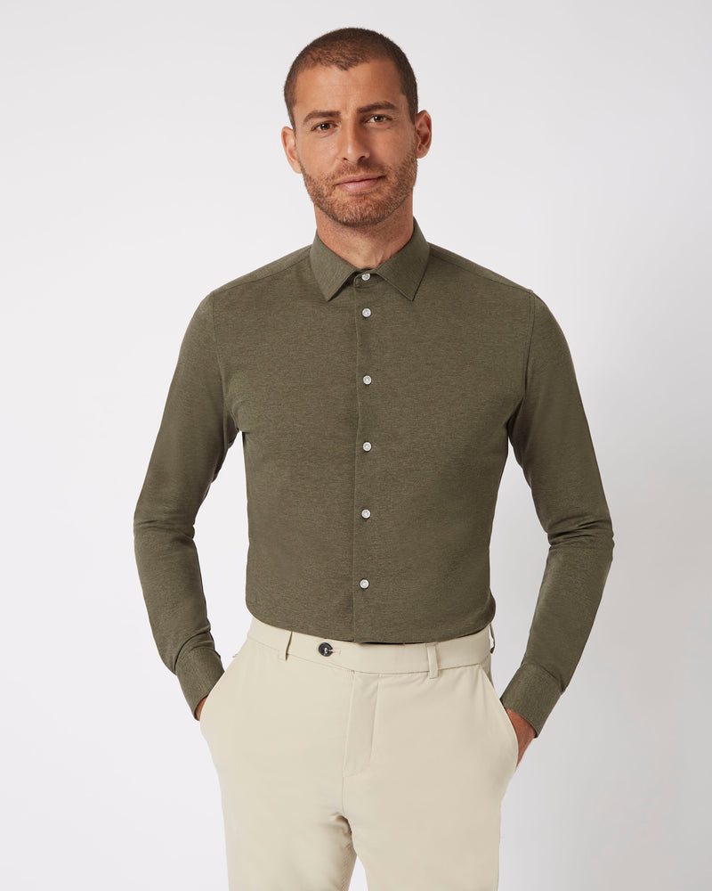 Knitted shirt olive